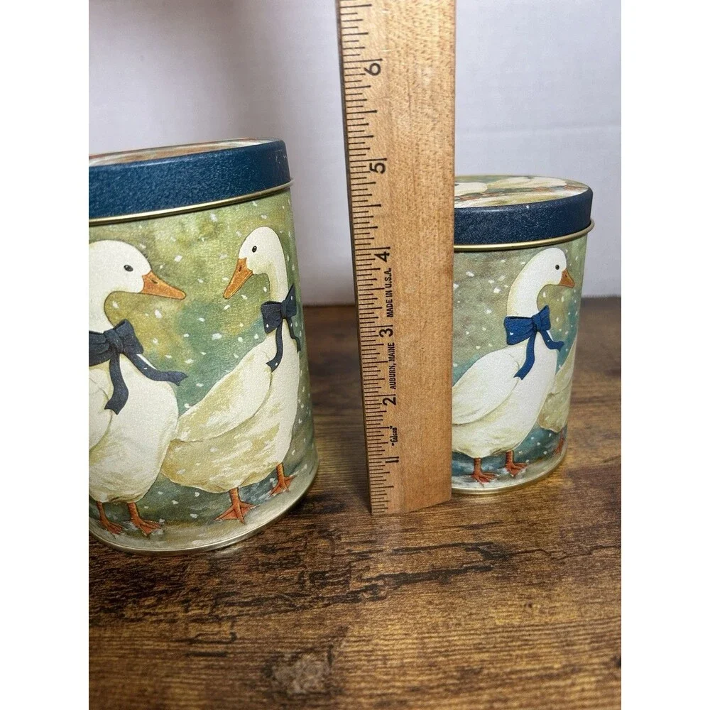 Vintage Winter Geese Tins Set of 3 Christmas Around the World Holiday Canisters